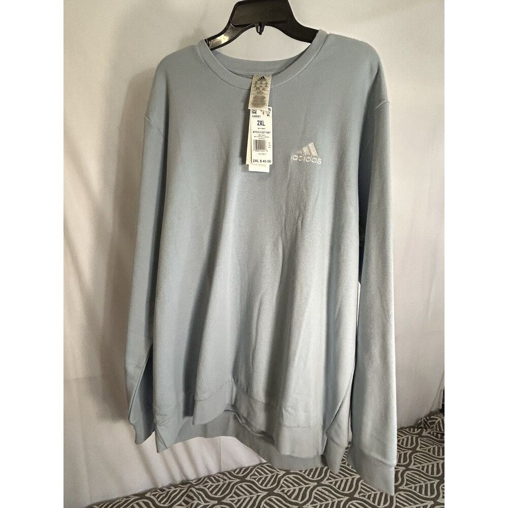 Adidas Light Blue Pull Over 2XL sweater new with tags